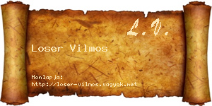 Loser Vilmos névjegykártya